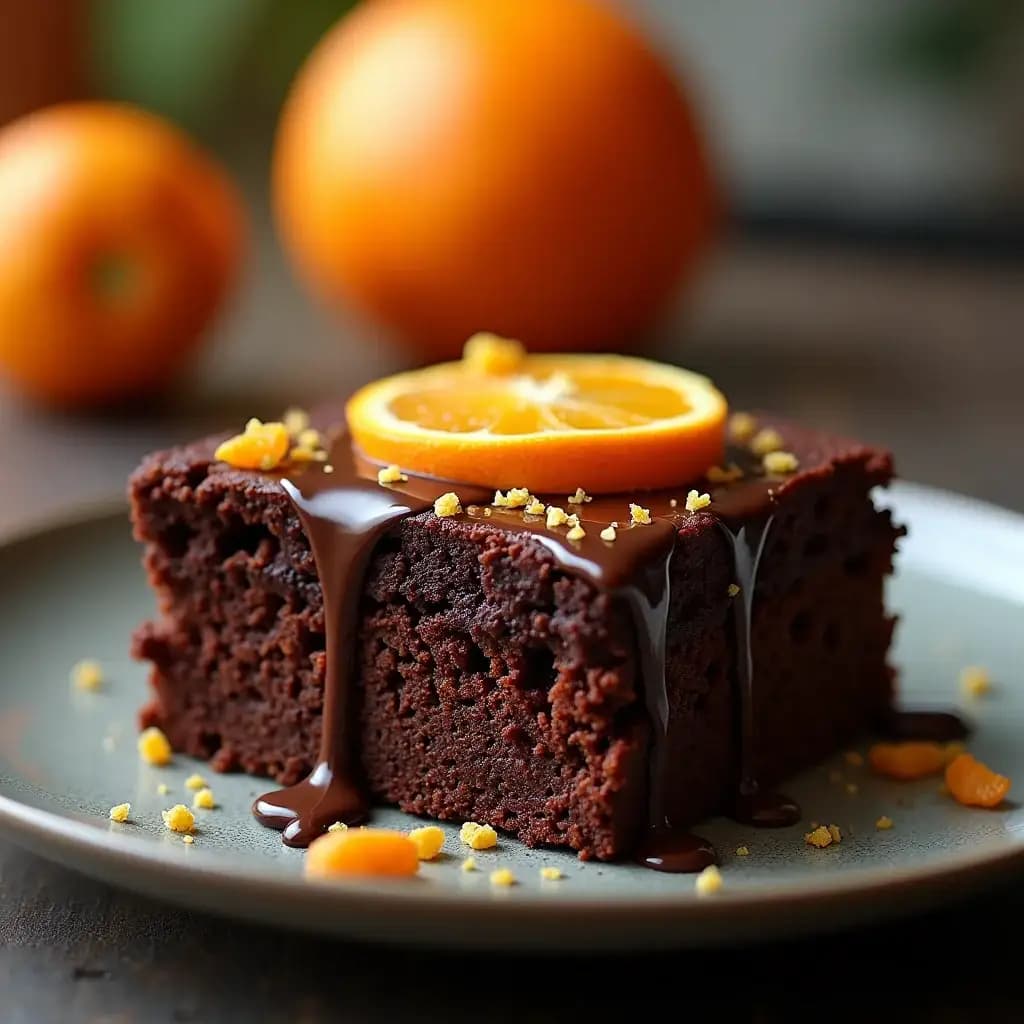 Fit Brownie Kuchen mit Orangearoma und Kakao