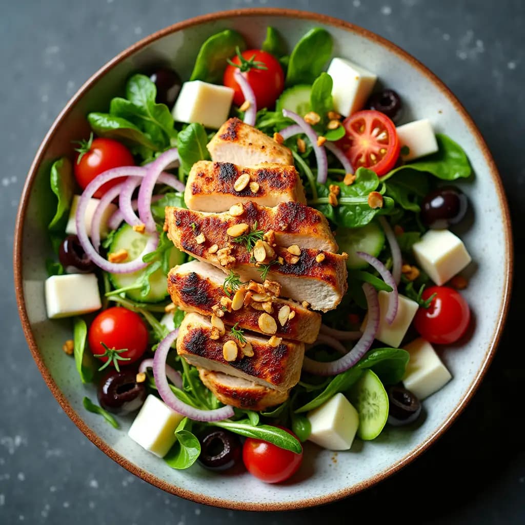 Ensalada Mediterránea con Pollo a la Parrilla