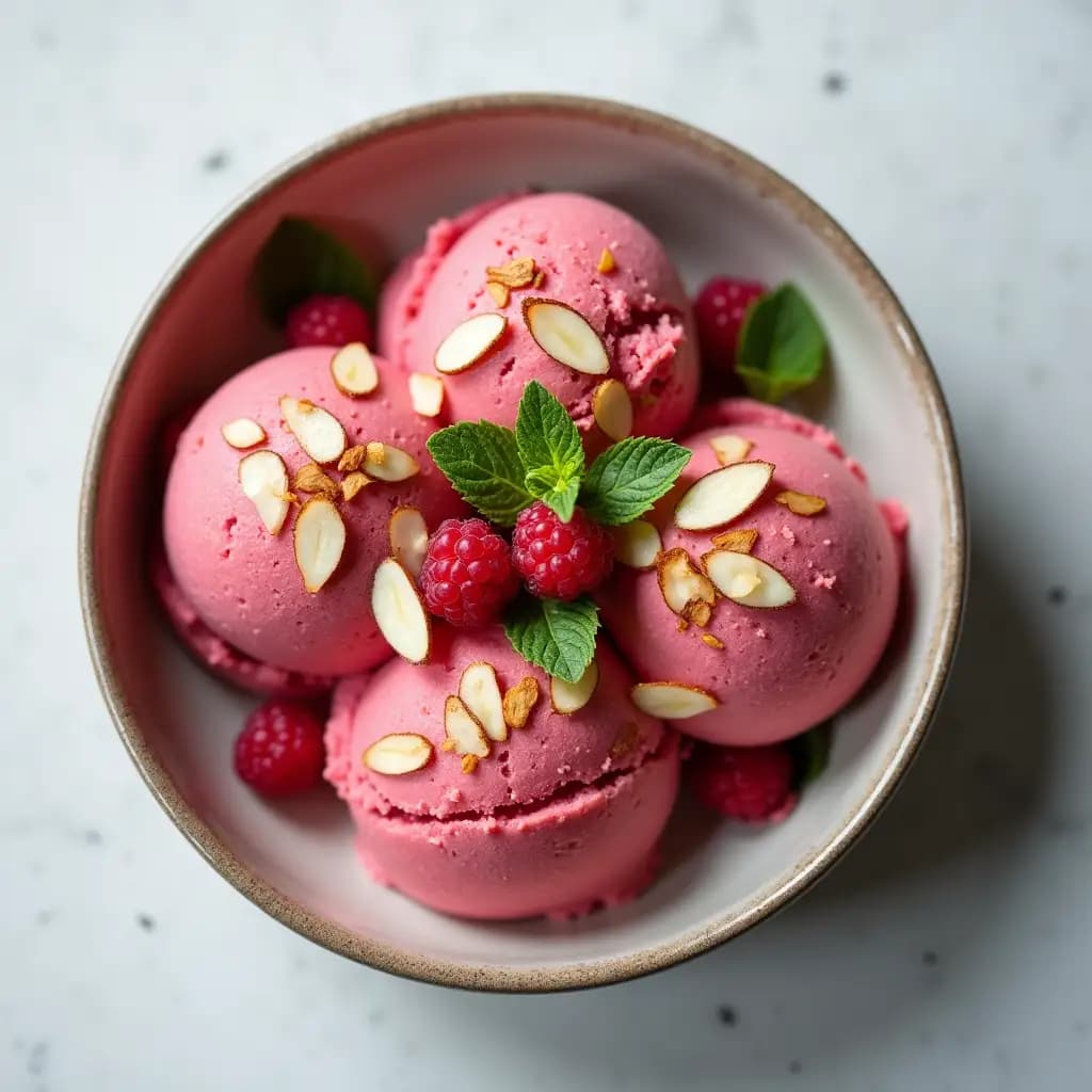 Plato de Helado de Frutas sin Azúcar