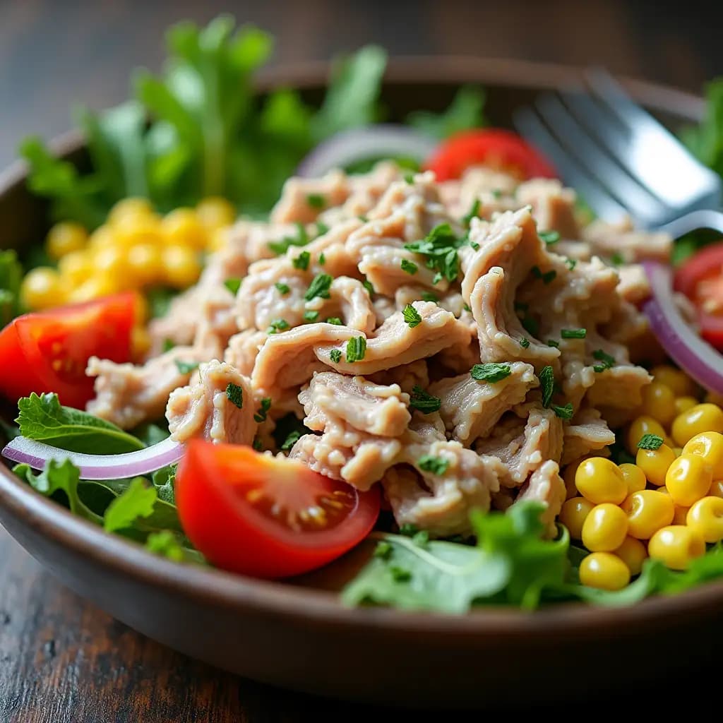 Salade saine au thon et au maïs