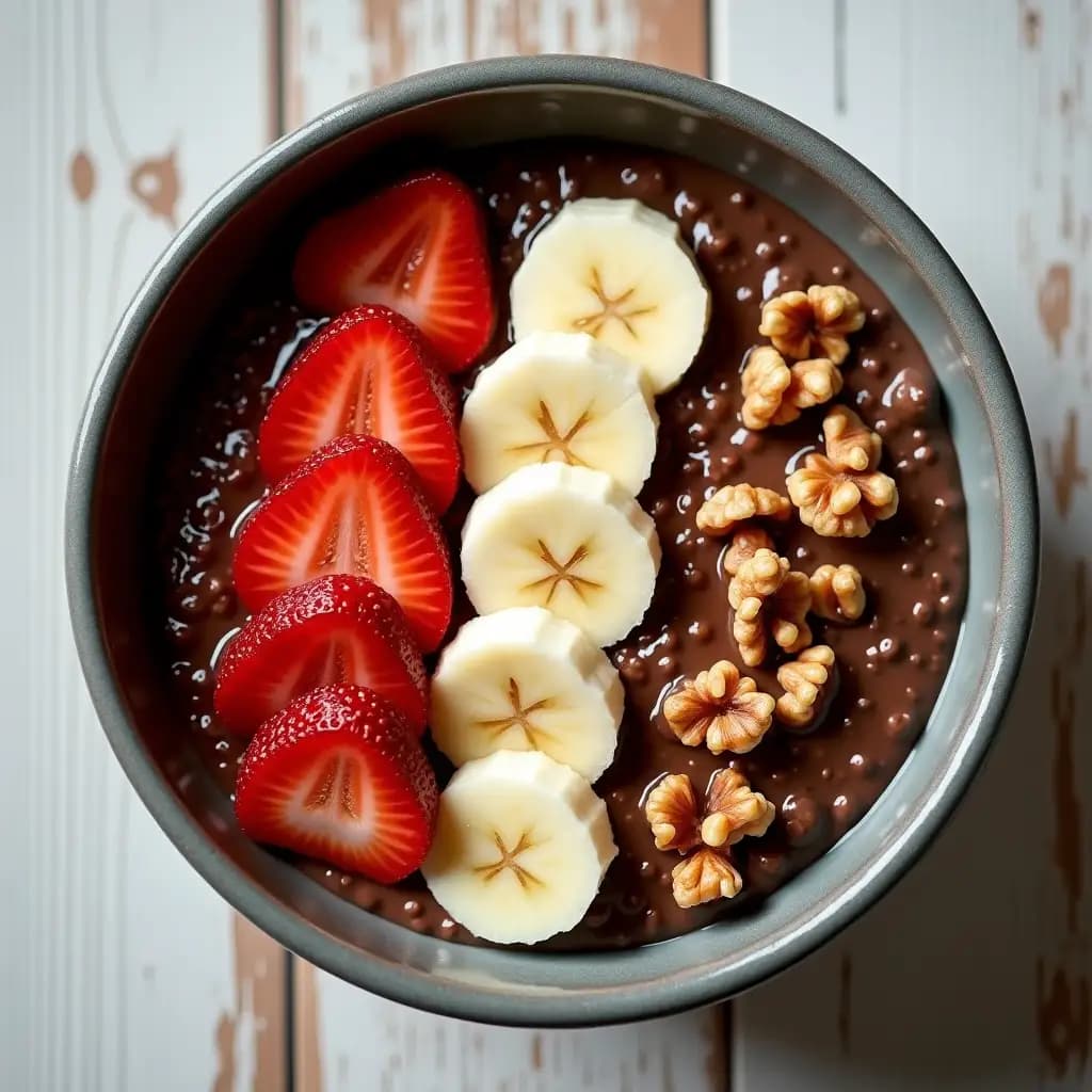 Avena con Cacao y Frutas
