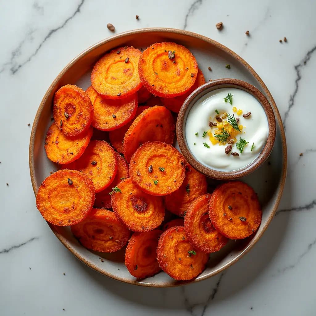 Chips de carottes épicées au four
