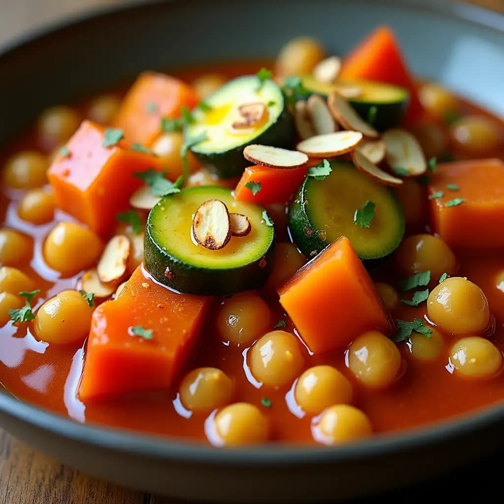 Summer Vegetables with Chickpeas in Olive Oil