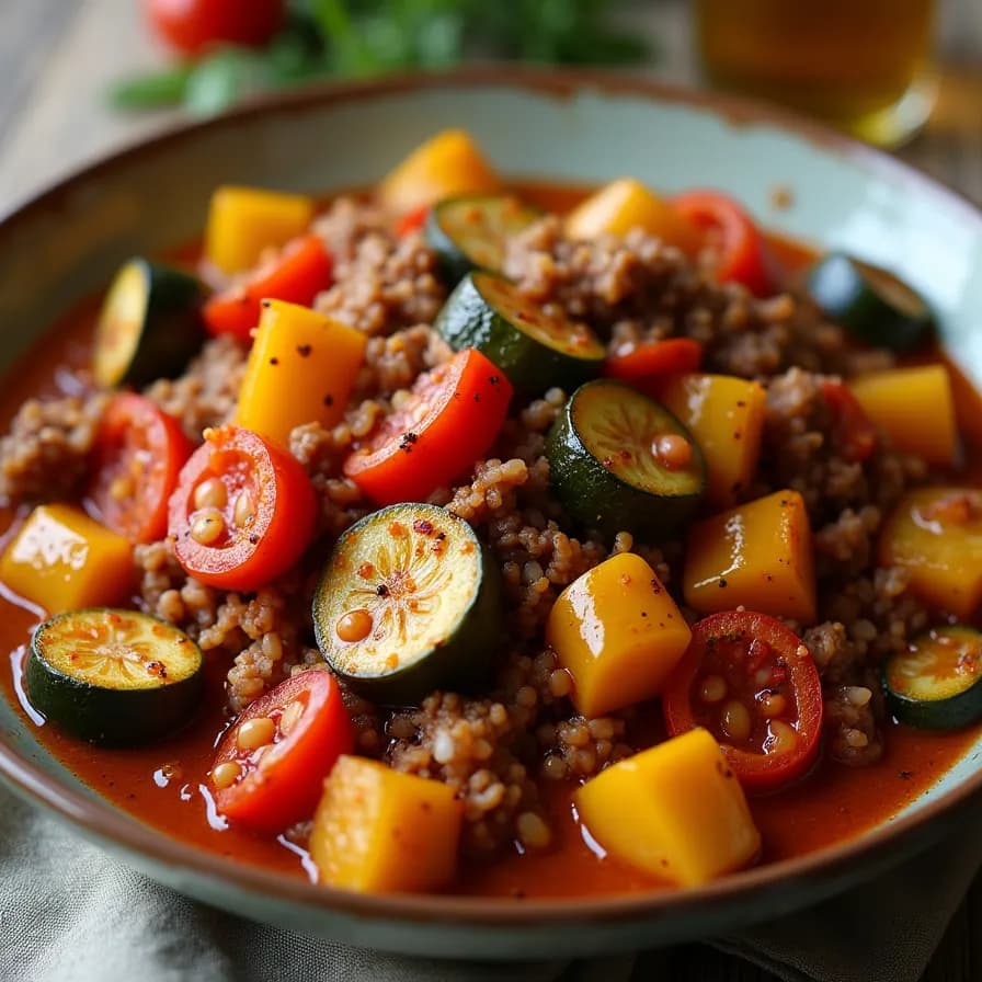 Guiso de Verduras con Carne Molida