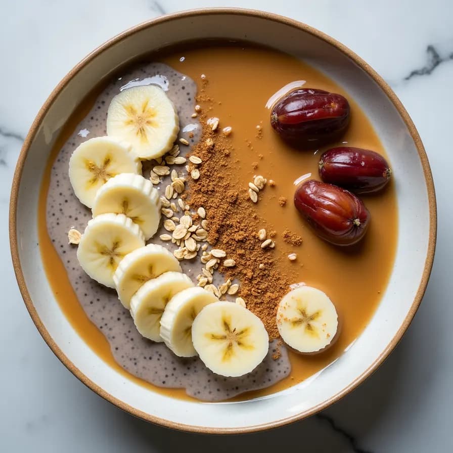 Pudín de Chía con Mantequilla de Maní y Plátano