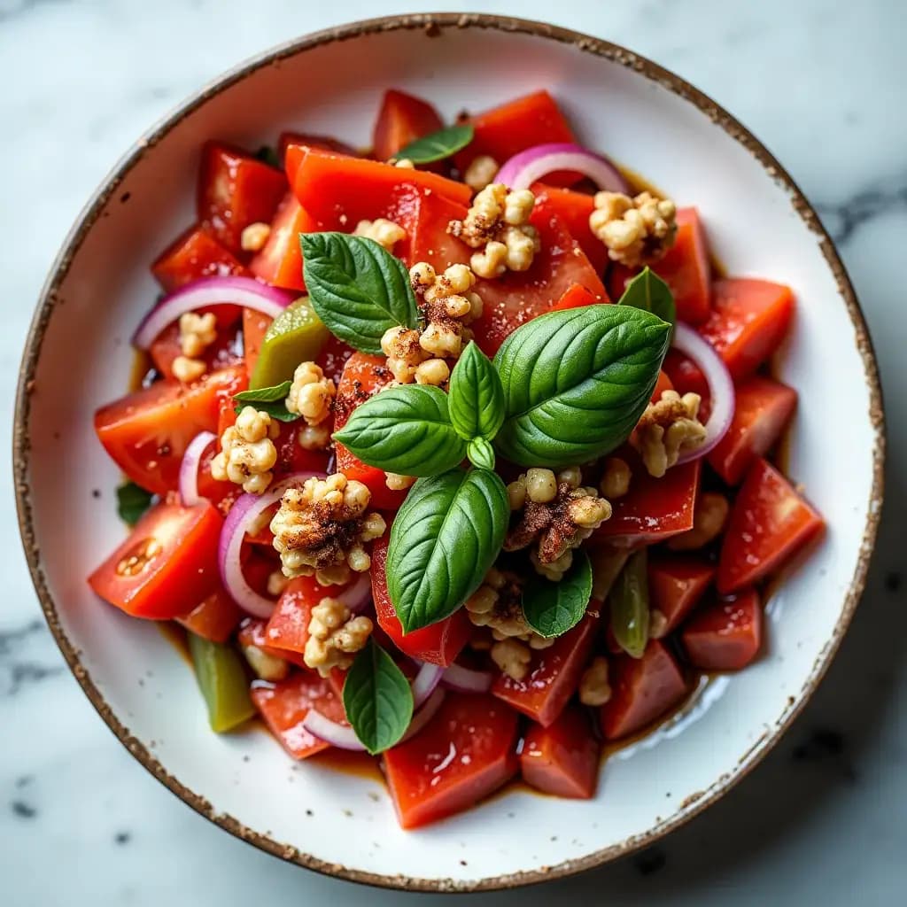 Salade Gavurdağı aux noix et au basilic pourpre