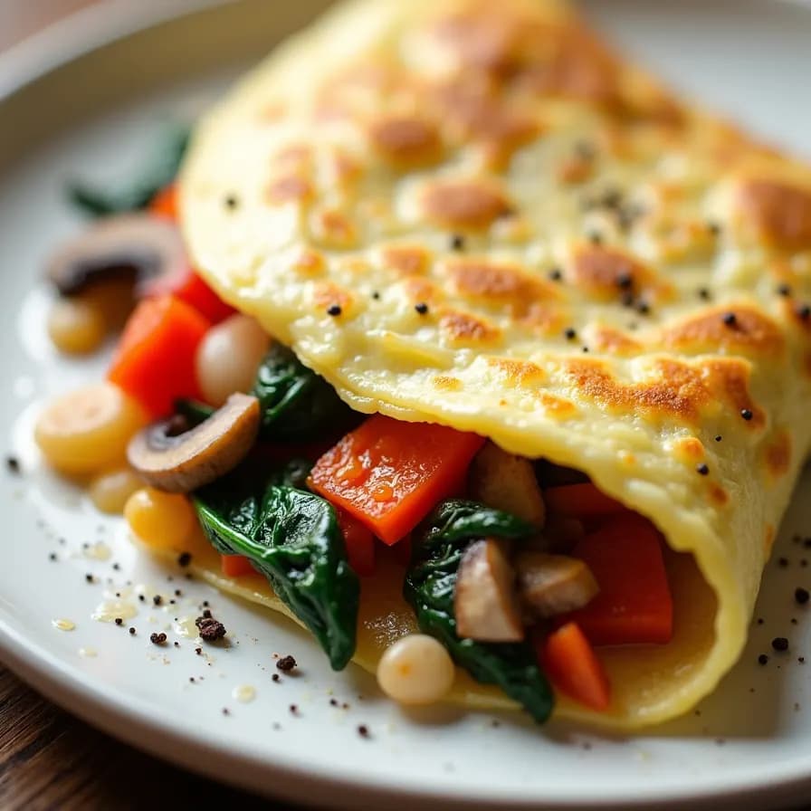 Tortilla de verduras con claras de huevo