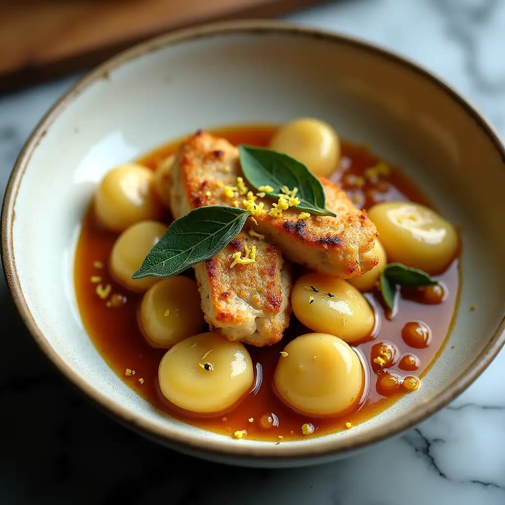 Hähnchen-Gnocchi mit Salbei- und Zitronenaroma