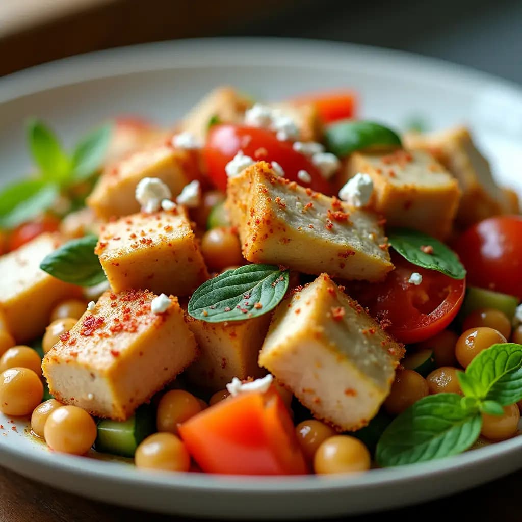 Salade au poulet et aux pois chiches