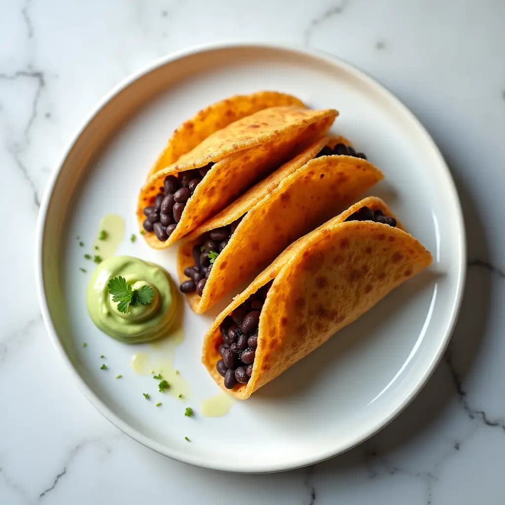 Tacos aux haricots noirs croustillants