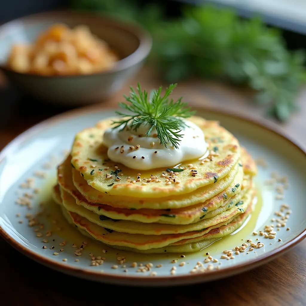 Zucchini-Pfannkuchen mit frischen Kräutern