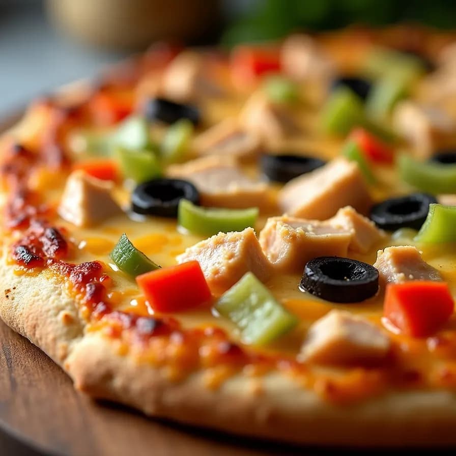 Keto Pizza with Tuna and Cheese