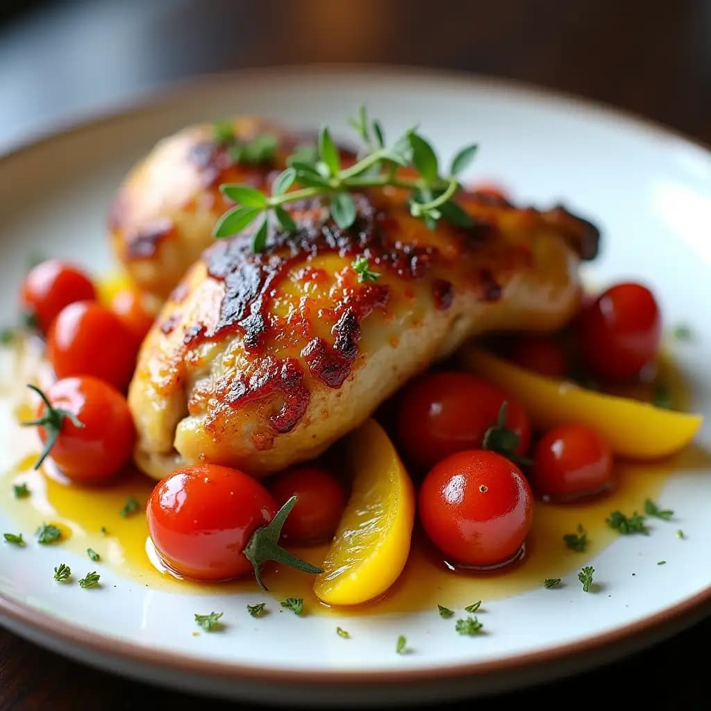 Poulet au four au citron et à l'ail