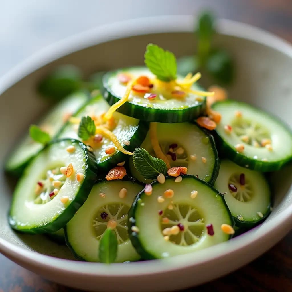 Salade de concombres au vinaigre et à l'ail