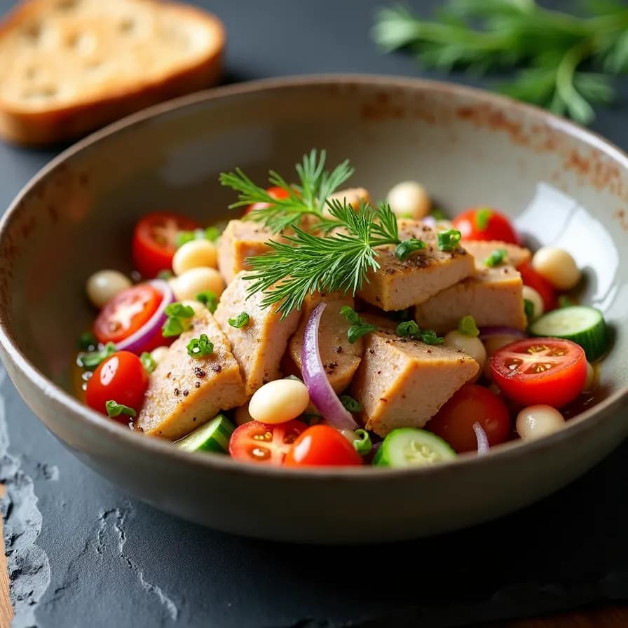 Sommer-Salat mit Thunfisch und Gemüse