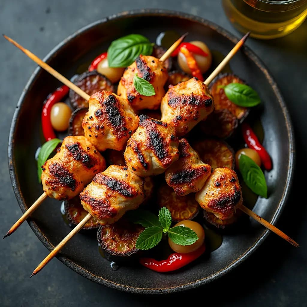 Chicken Skewers with Roasted Vegetables
