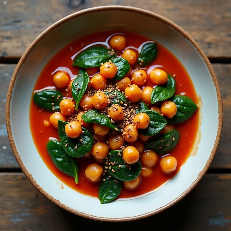 Plato práctico de garbanzos con espinacas