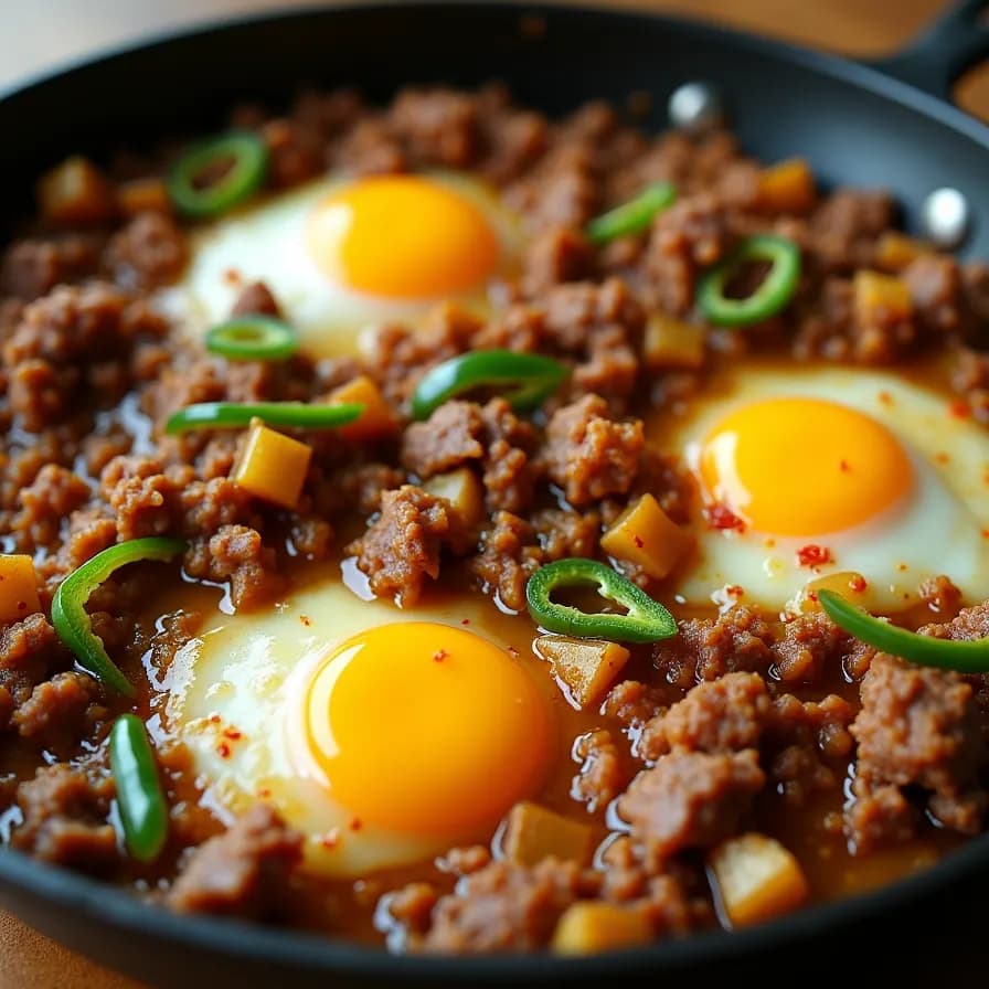 Eier mit Hackfleisch