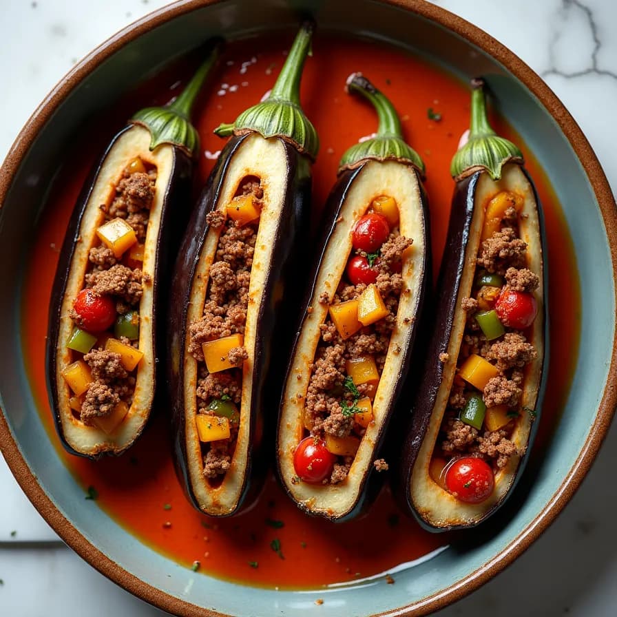 Veganes Karnıyarık mit Hackfleisch-Ersatz