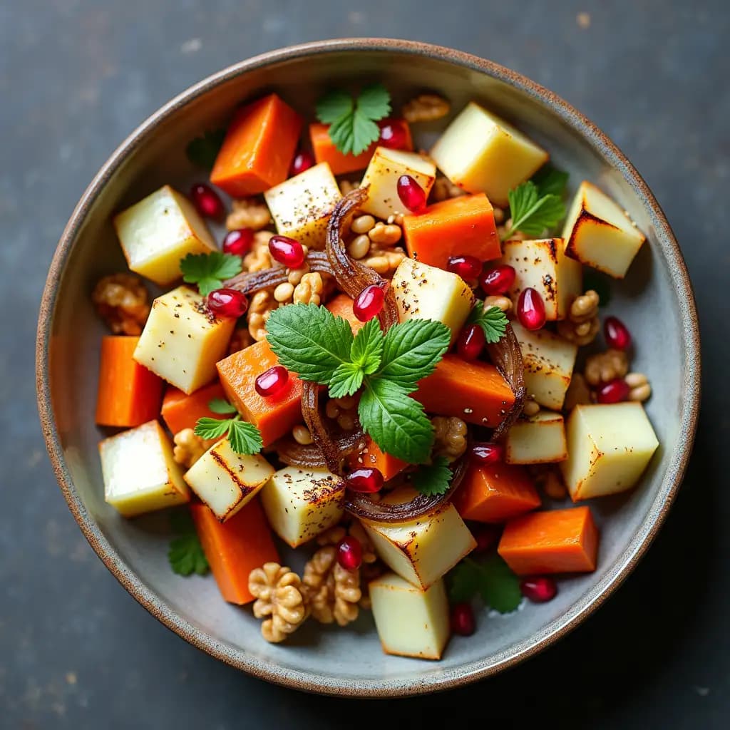 Salade de céleri-rave et carottes au four