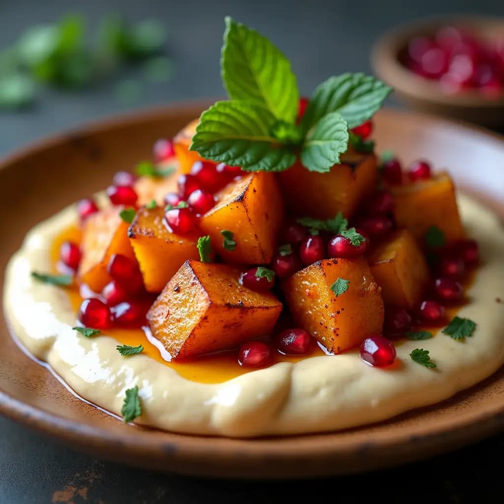 Gericht Ofen-Kartoffelsalat mit Joghurt und Tahini