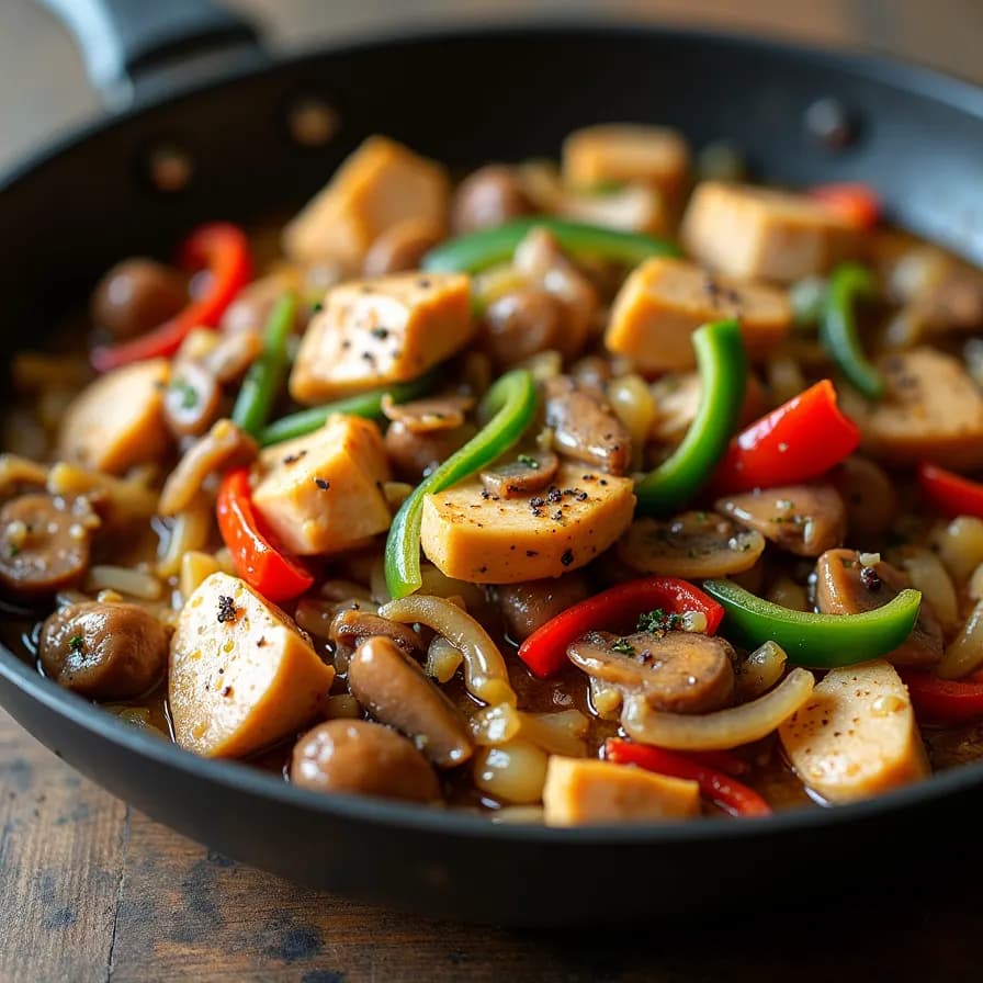 Hähnchenpfanne mit Pilzen