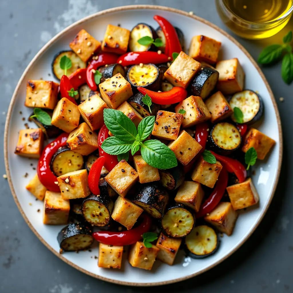 Gebackener Hähnchensalat mit Gemüse