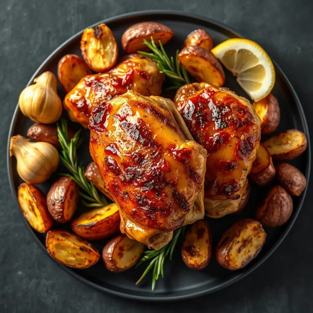Lemon Marinated Roasted Chicken and Potatoes
