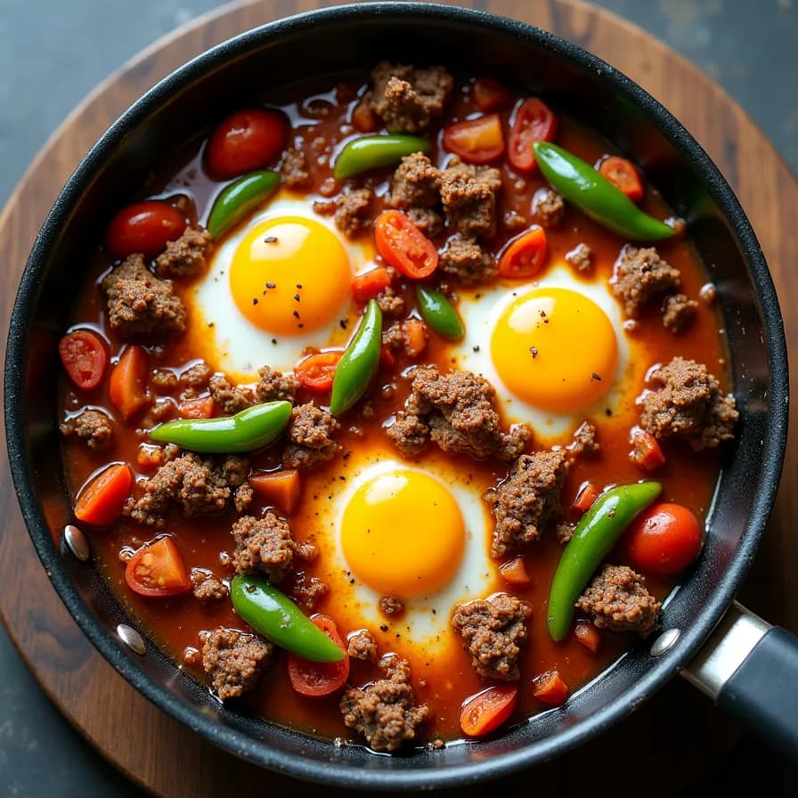 Oeufs à la viande hachée