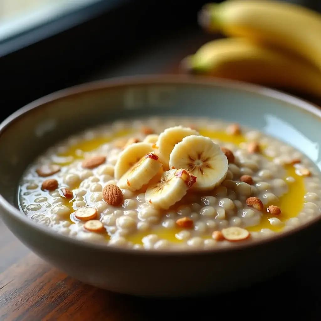Avena con Plátano y Cardamomo con Toque Gourmet