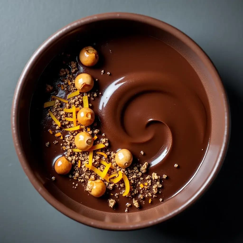 Gourmet Cocoa Oatmeal Bowl with Pudding Consistency
