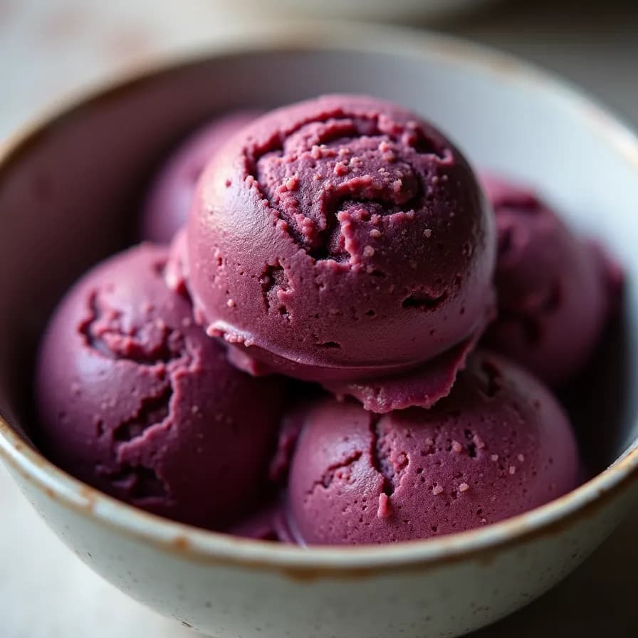 Hausgemachtes Eis mit Maulbeeren ohne Zucker