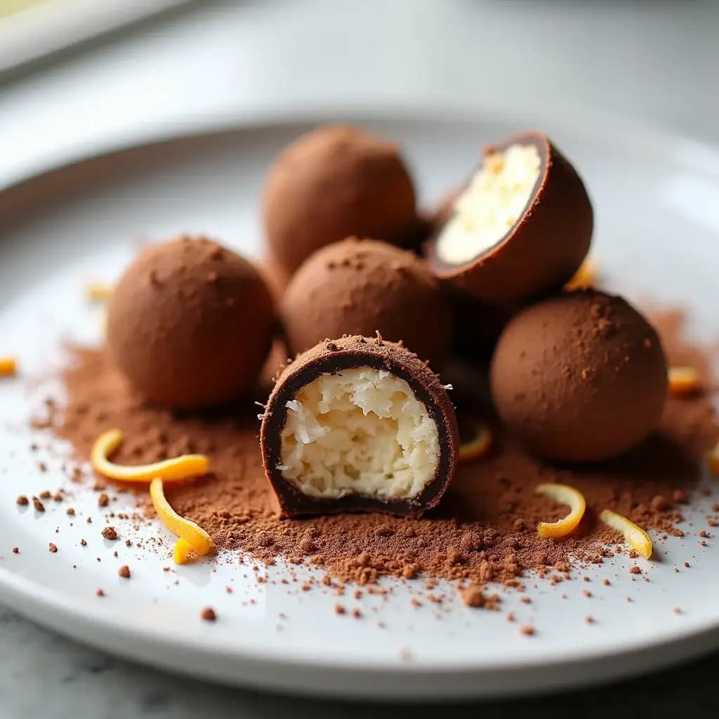 Truffes à la noix de coco saines aux arômes exotiques
