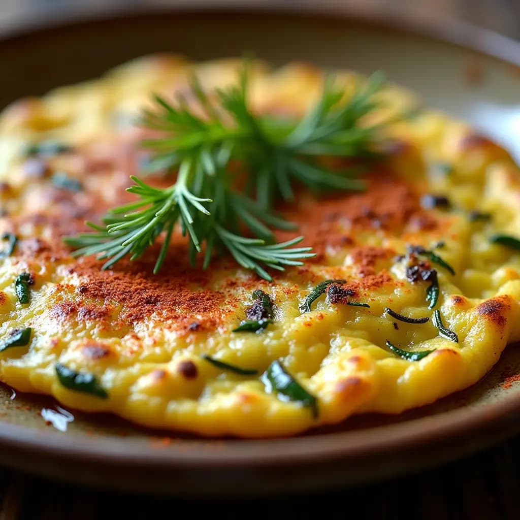 Zucchini Omelet with Dill and Kaşar Cheese