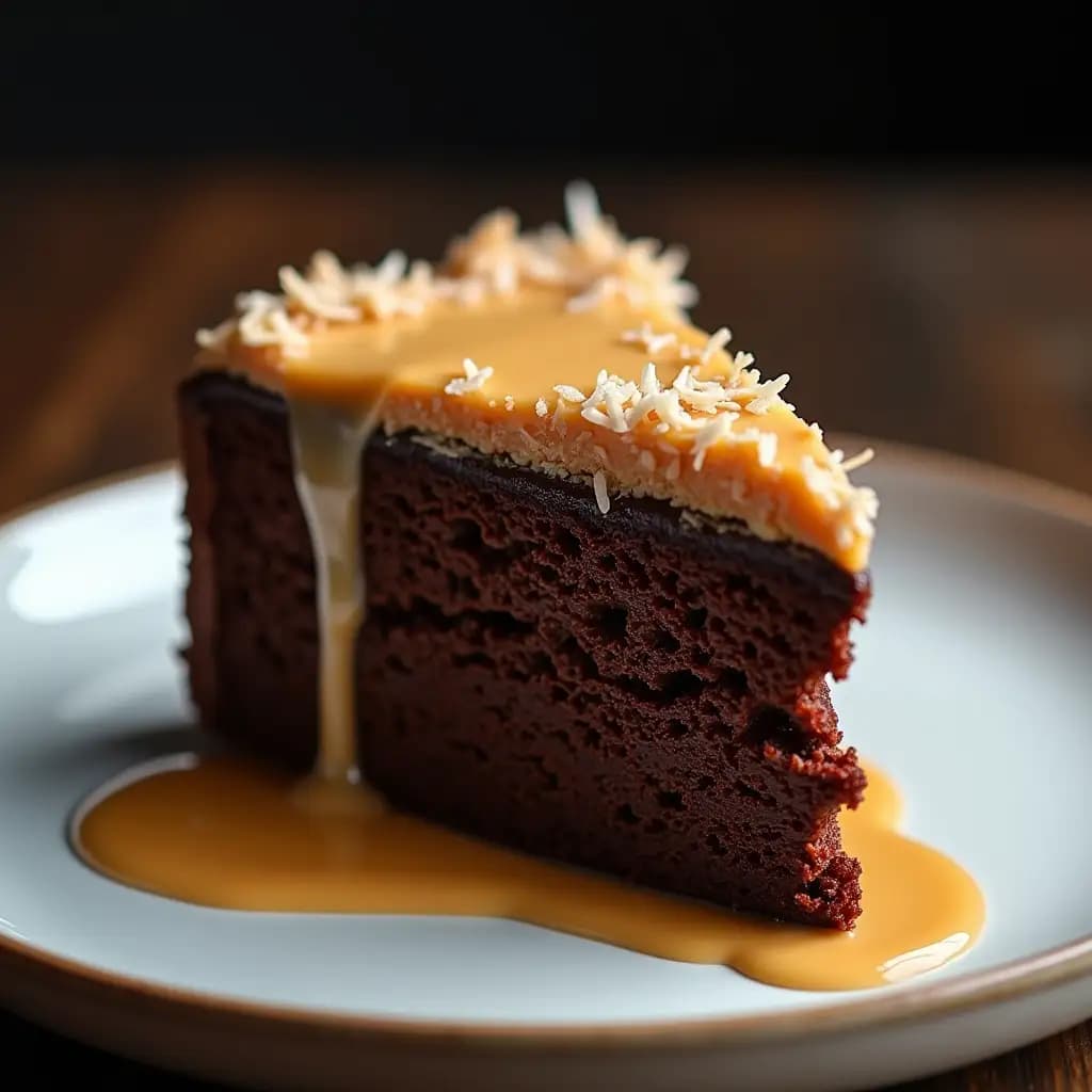 Plato de Pastel de Chocolate con Coco sin Azúcar