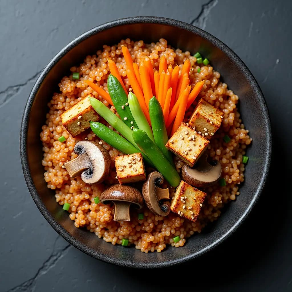 Rizotto au Quinoa et Champignons à la Coréenne