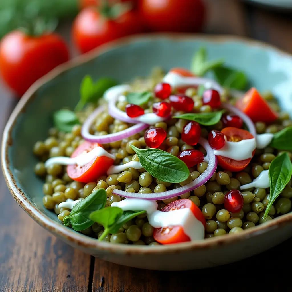 Grüner Linsensalat mit Joghurt