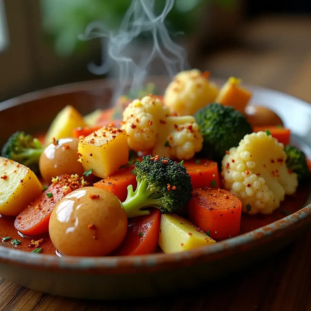 Huerto de Verduras Crujientes al Horno con Toque Mediterráneo