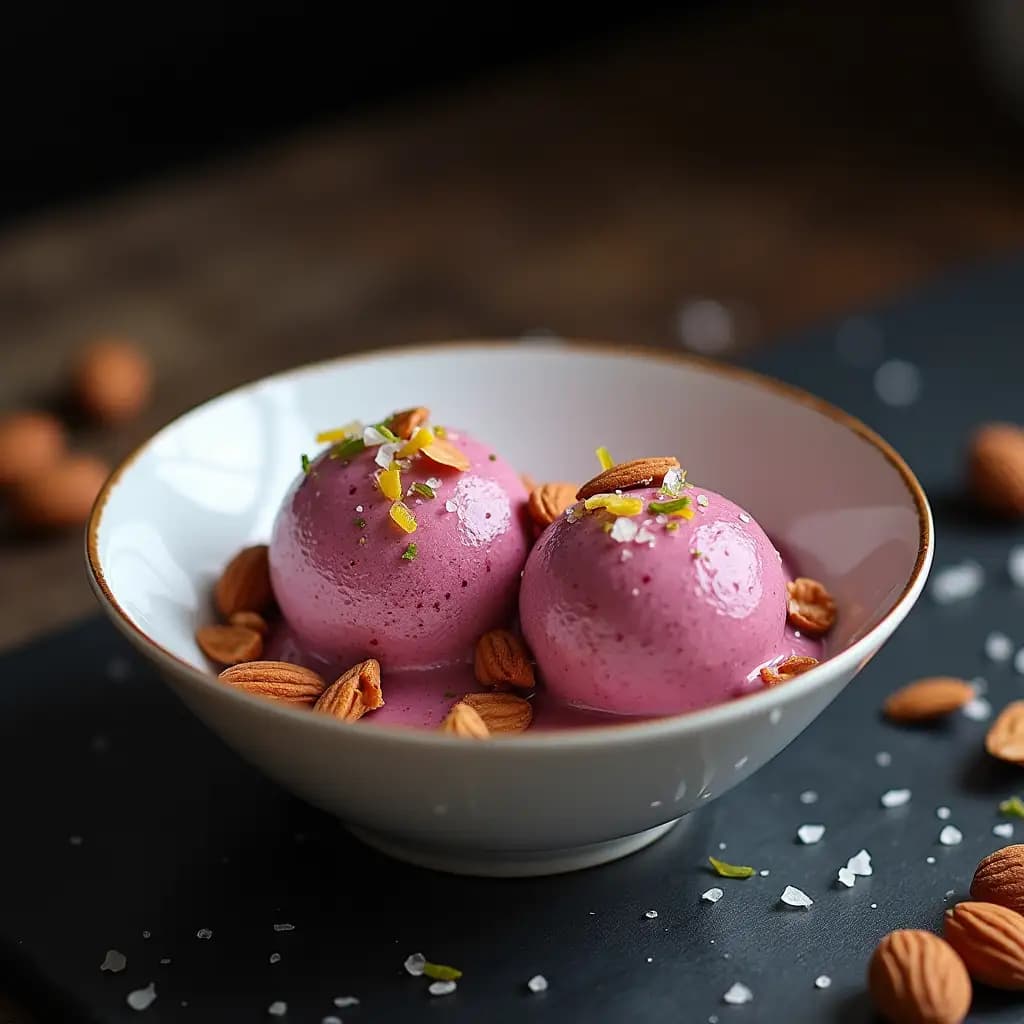Eis mit Joghurt und Früchten
