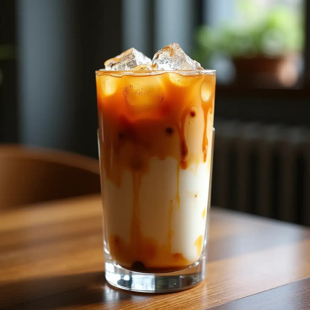 Café helado con miel y vainilla