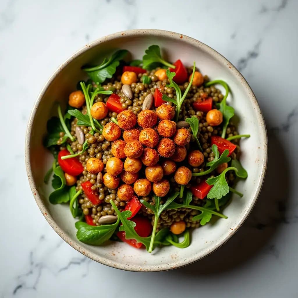 Gourmet Diet Salad Feast with Smoked Paprika and Crispy Chickpeas