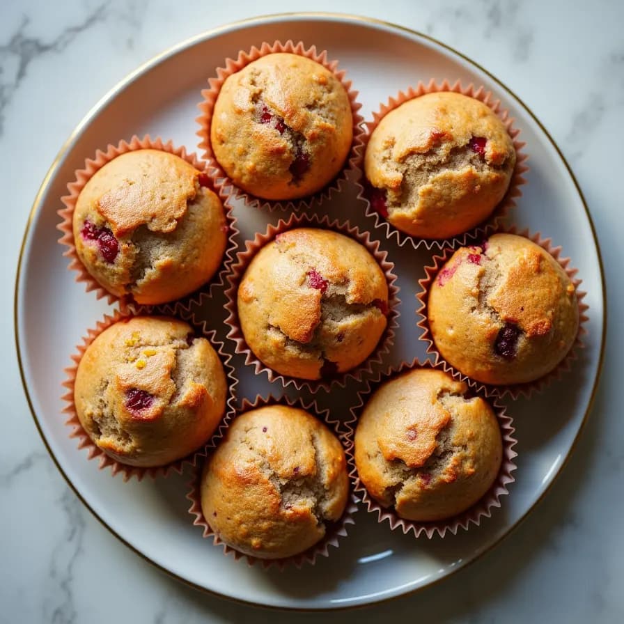 Raffinierte Muffin mit roten Beeren ohne Zucker