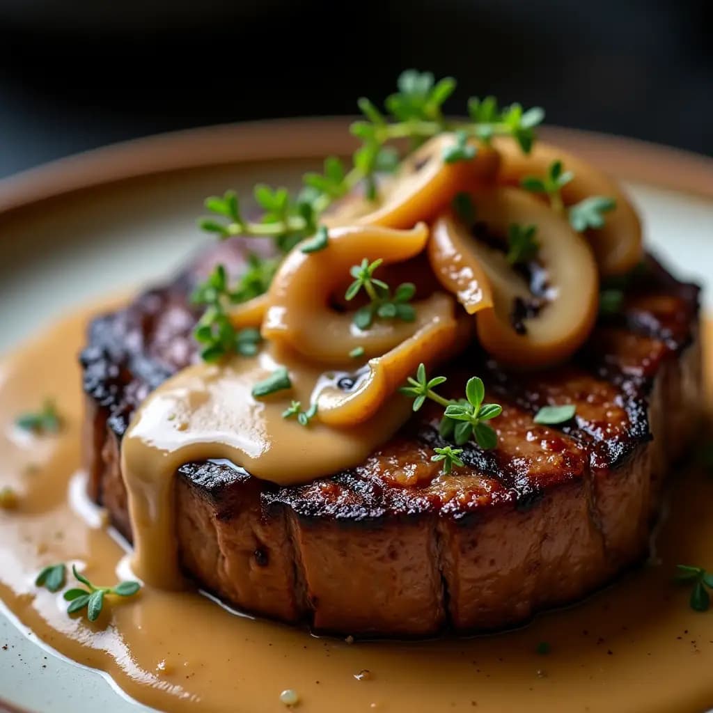 Entrecôte à la sauce aux champignons
