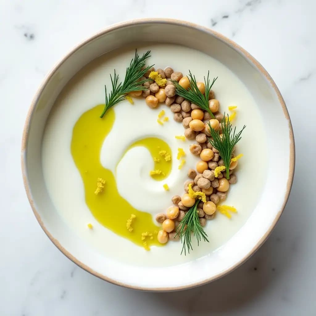 Kalte Suppe mit Weizen und Hülsenfrüchten