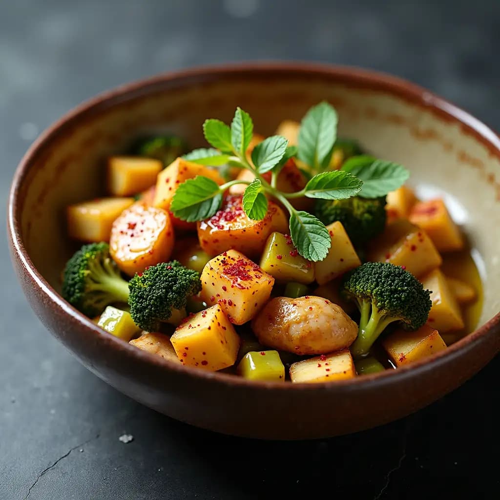 Запеченная курица с овощами