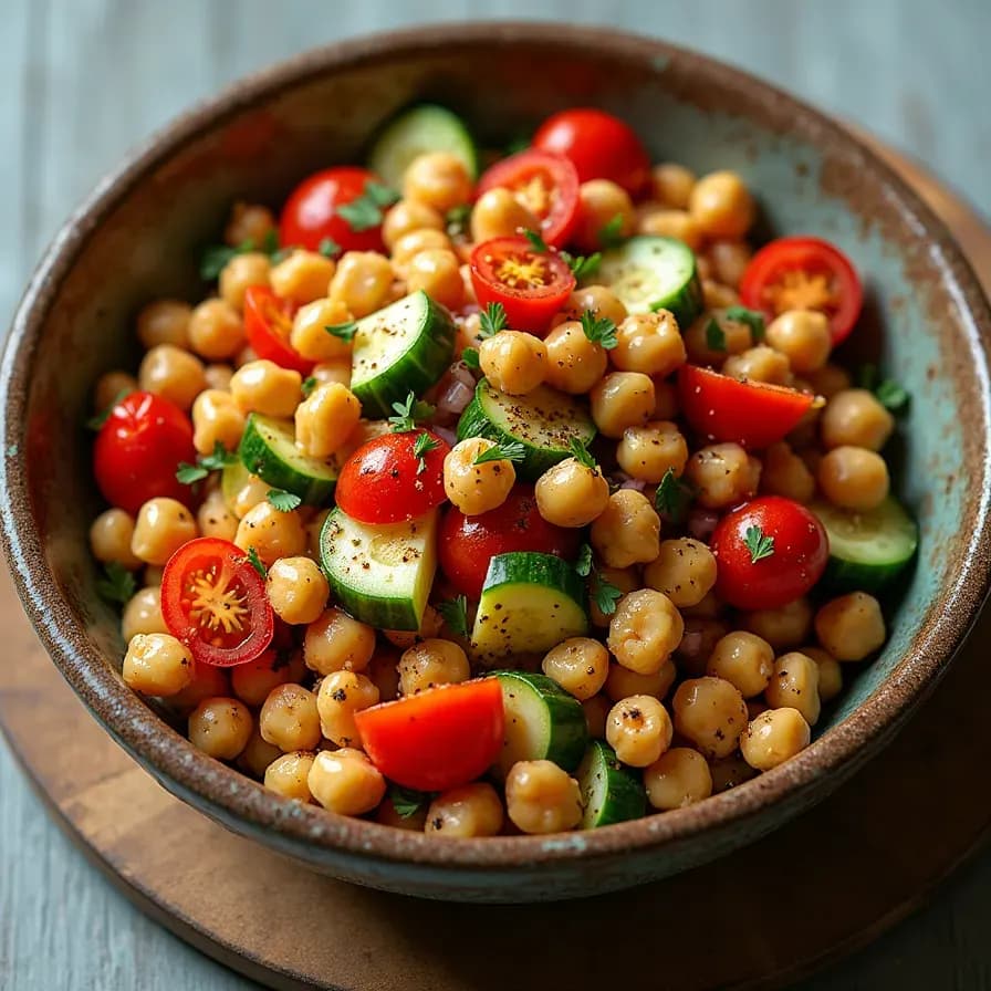 Kichererbsensalat mit Olivenöl