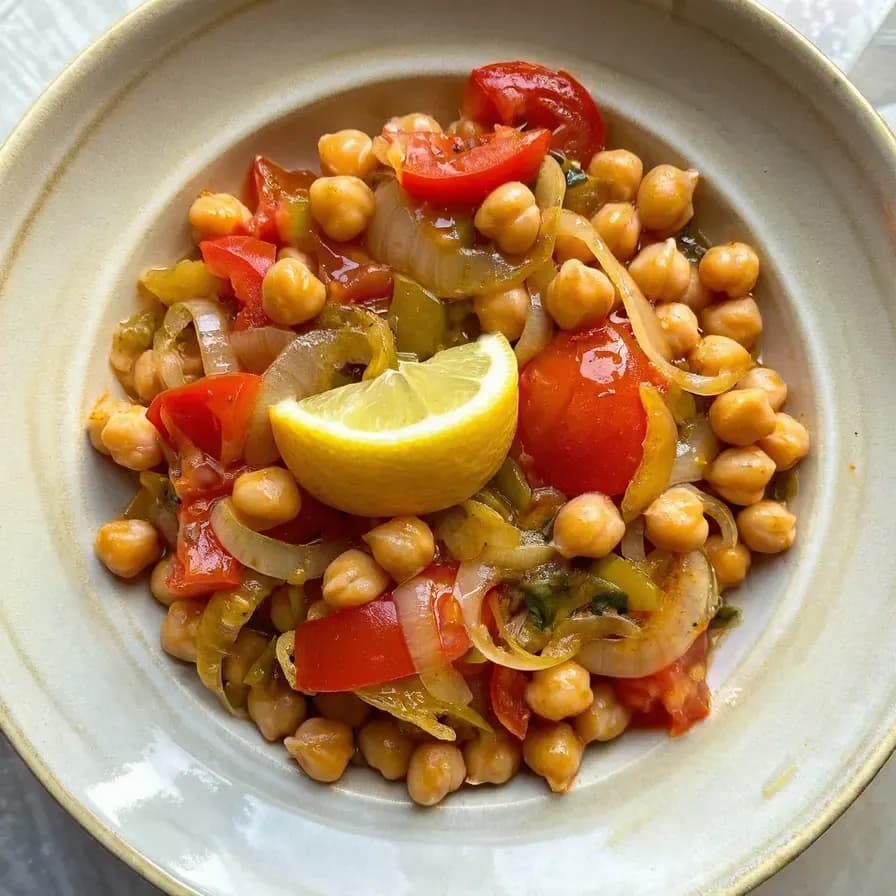 Meatless Chickpea Stew dish