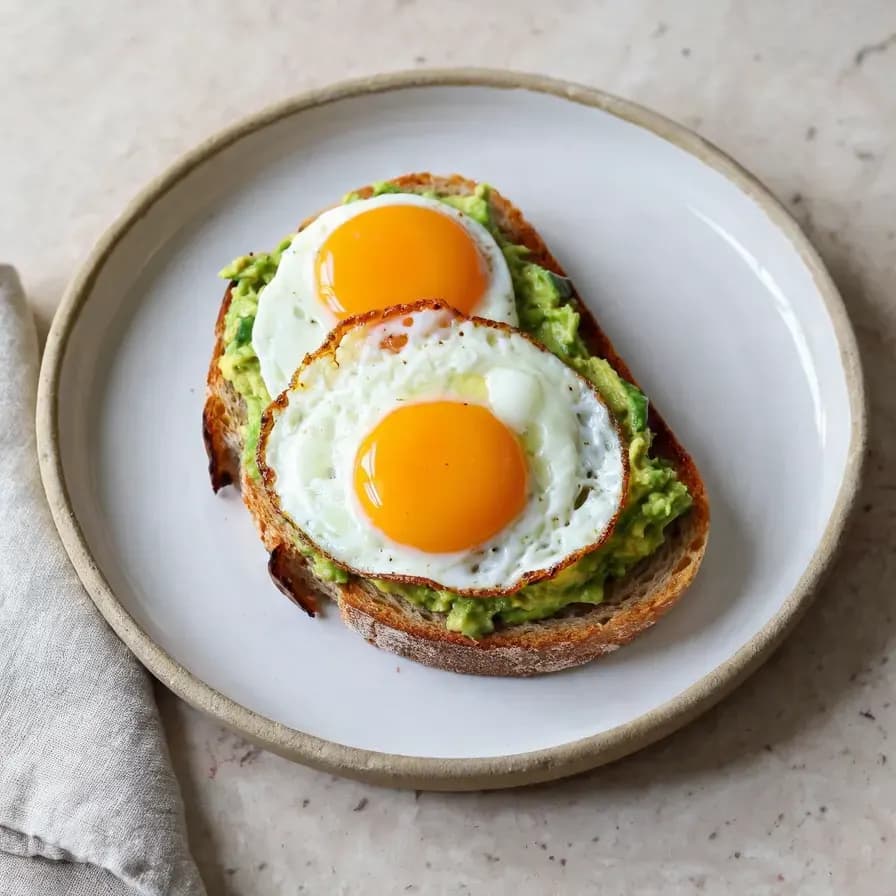 Pain avec avocat et œuf poché