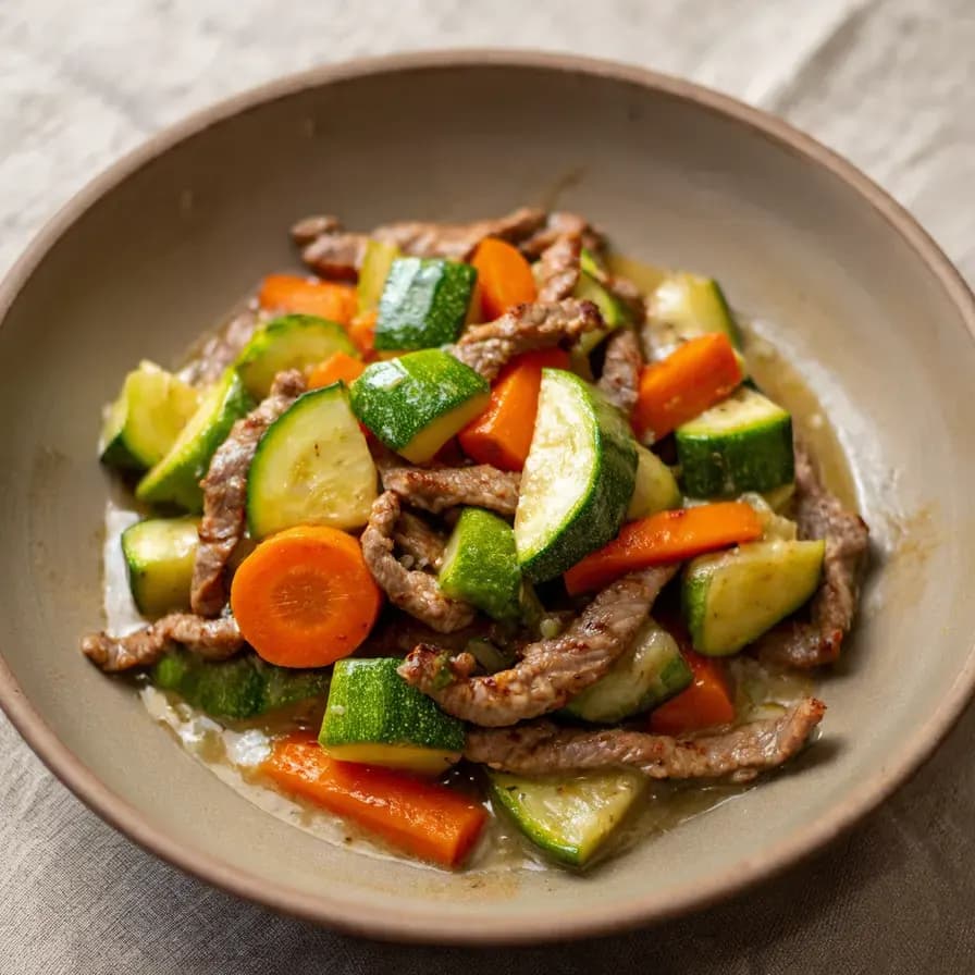 Salteado de Calabacín y Zanahoria con Aceite de Oliva