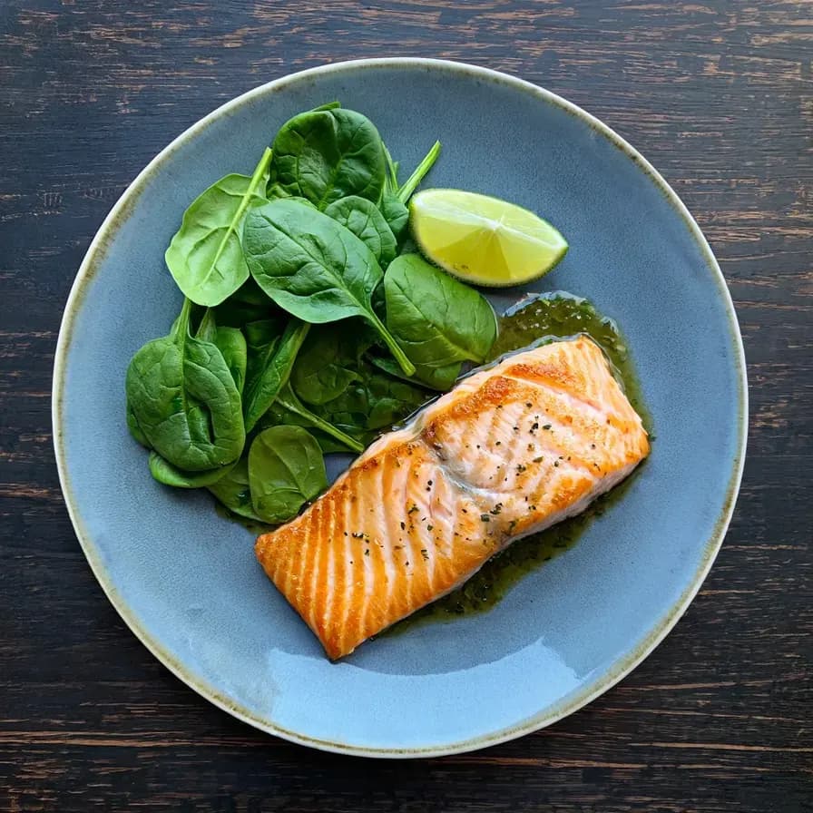 Ofen-Lachs auf Spinatbett